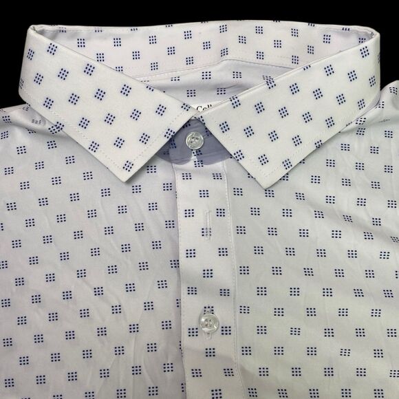 Collars & Co Polo Shirt Mens 3XL Oracle White Dress Collar Golf Preppy Stretch - Picture 1 of 7